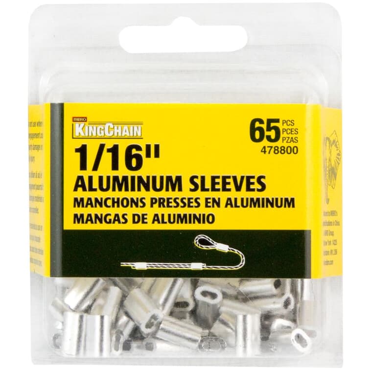 1/16" Aluminum Sleeves - 65 Pack