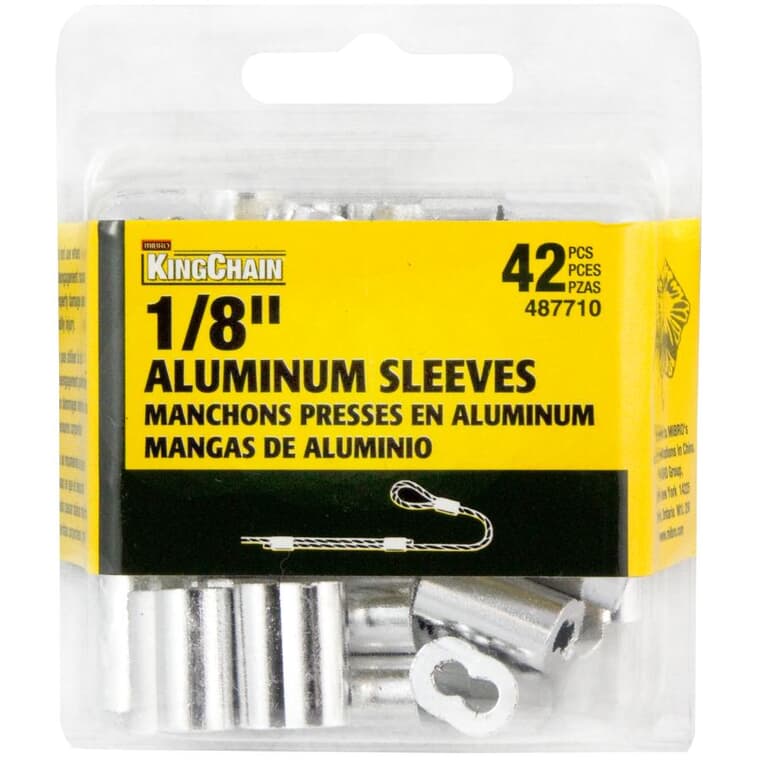 1/8" Aluminum Sleeves - 42 Pack