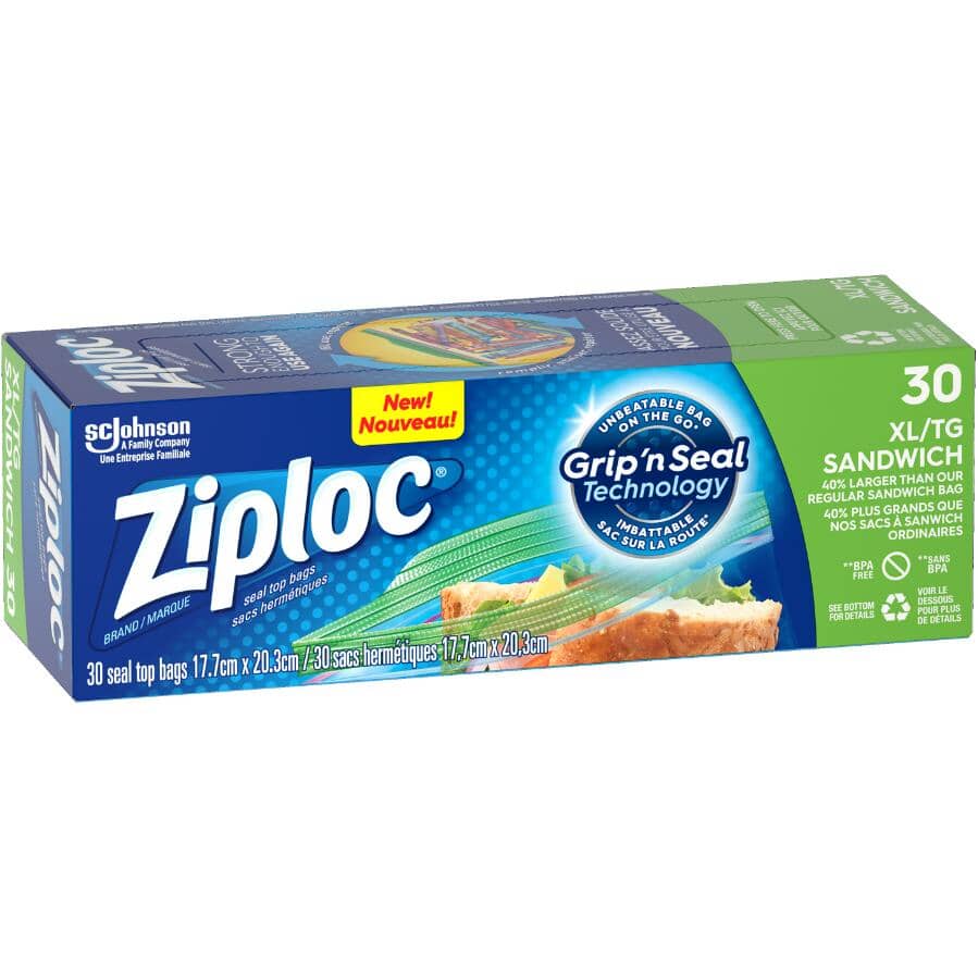 ZIPLOC:Sacs à sandwich de très grand format, paquet de 30