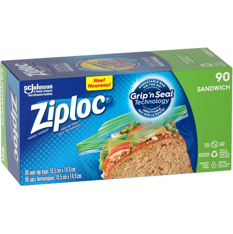 ZIPLOC:Sacs à sandwich, paquet de 90