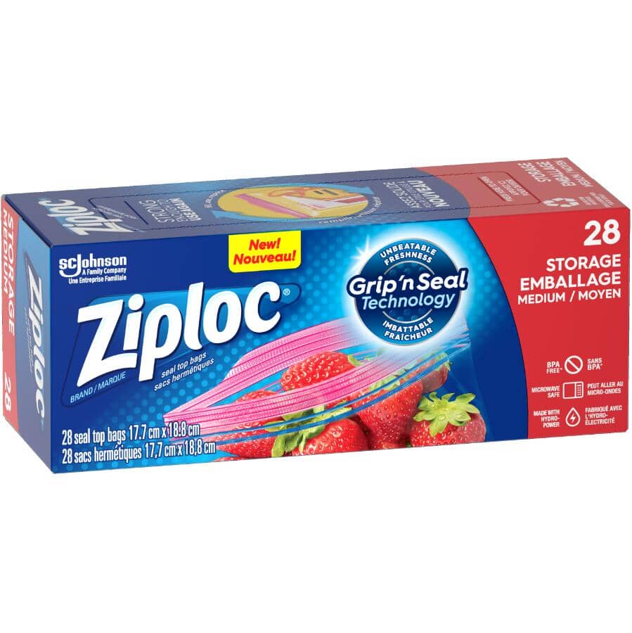 ZIPLOC:Sacs de rangement alimentaire de format moyen, pack de 28
