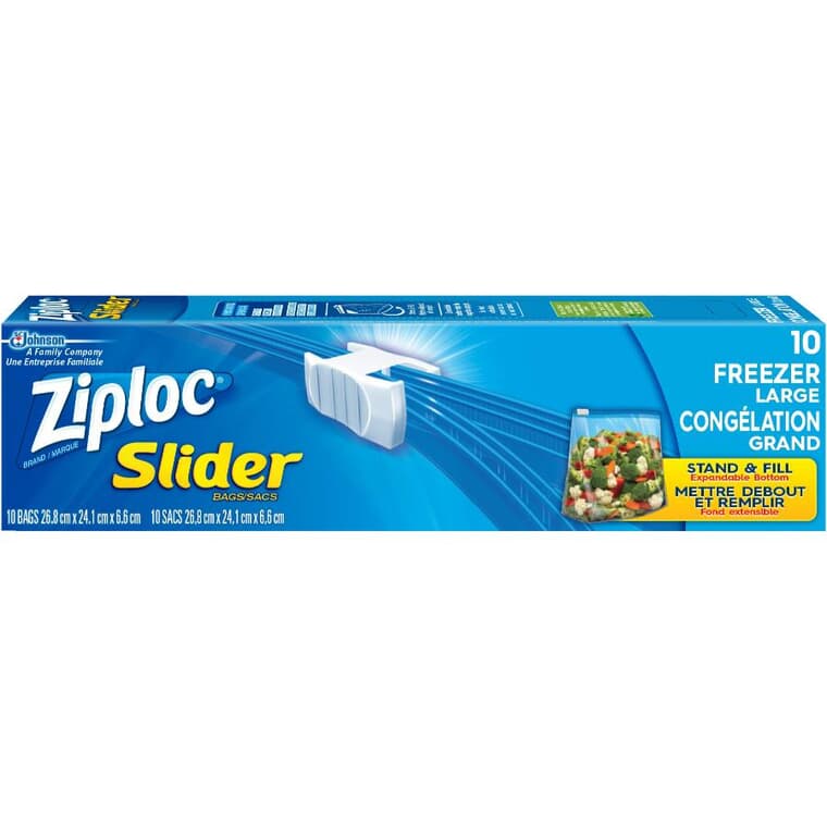Large Ez Zipper Freezer Bags - 10 Pack