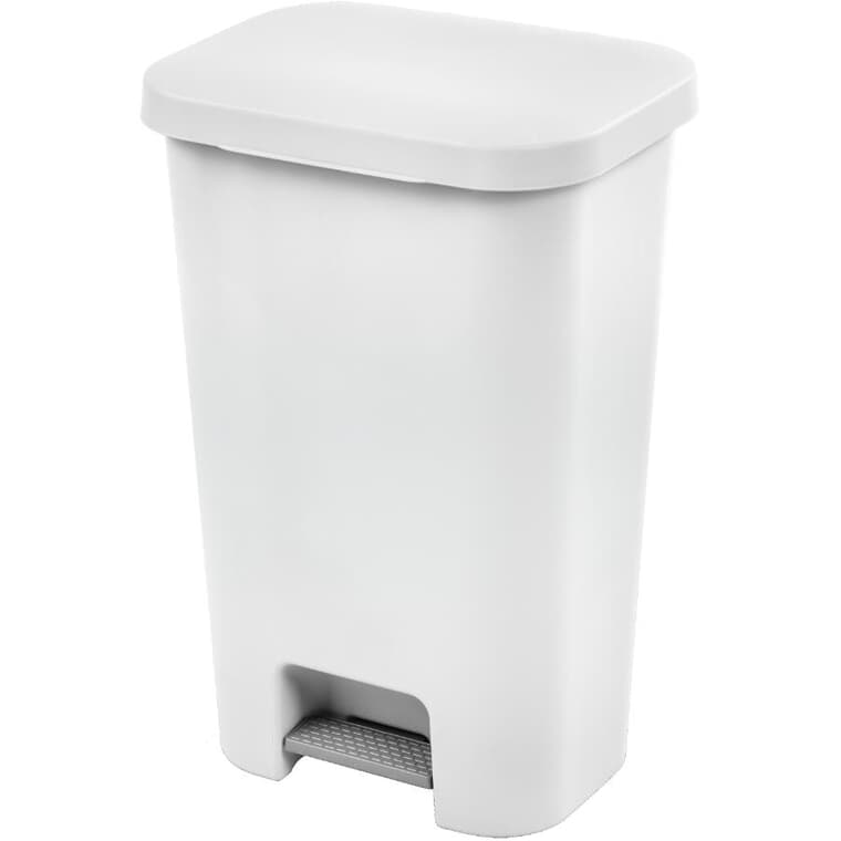 Step-On Garbage Can - White, 45 L