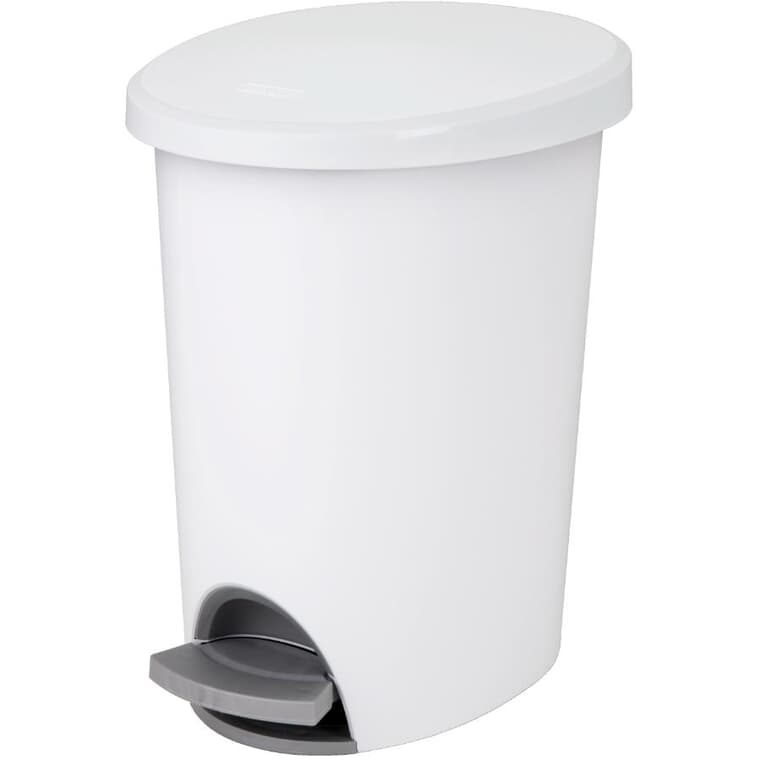 Ultra Step-On Wastebasket - White, 9.8 L