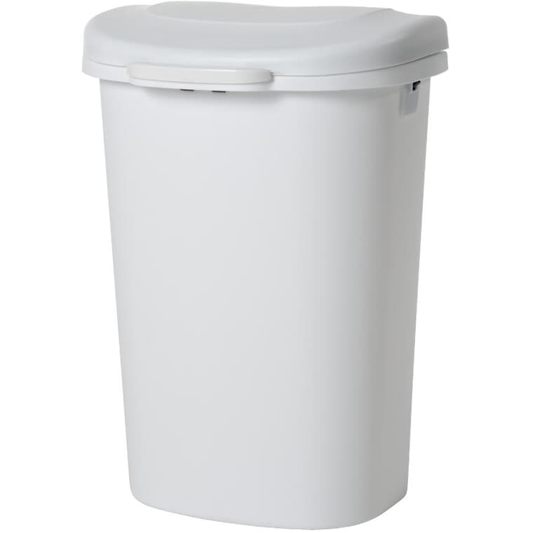 Spring-Top Garbage Can - White, 49.2 L