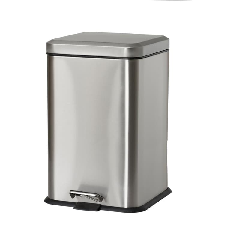 20L Stainless Steel Square Step-On Garbage Can