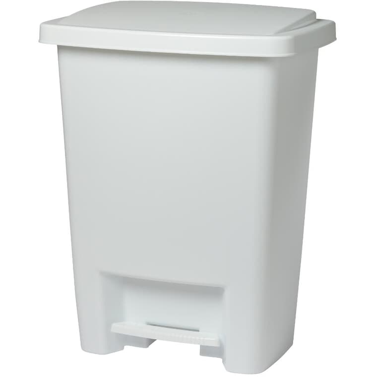 Step-On Garbage Can - White, 31.2 L