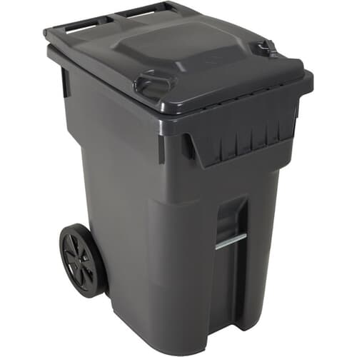 Ipl 360L Charcoal European Grip Curbside Garbage Can, with 12 Wheels | Home Hardware