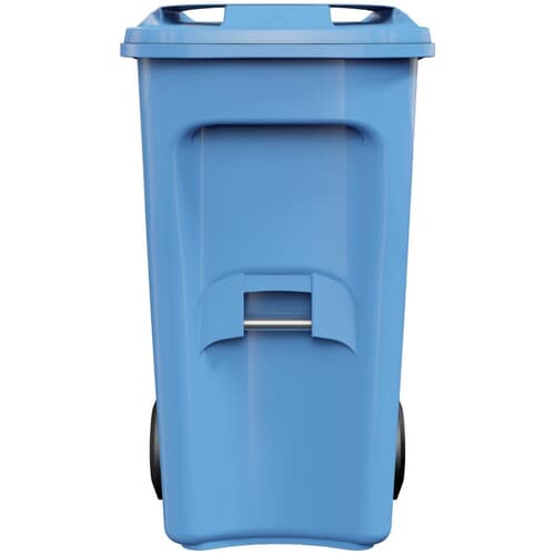 Ipl 240L Blue European Grip Curbside Garbage Can, with 8 Wheels | Home Hardware