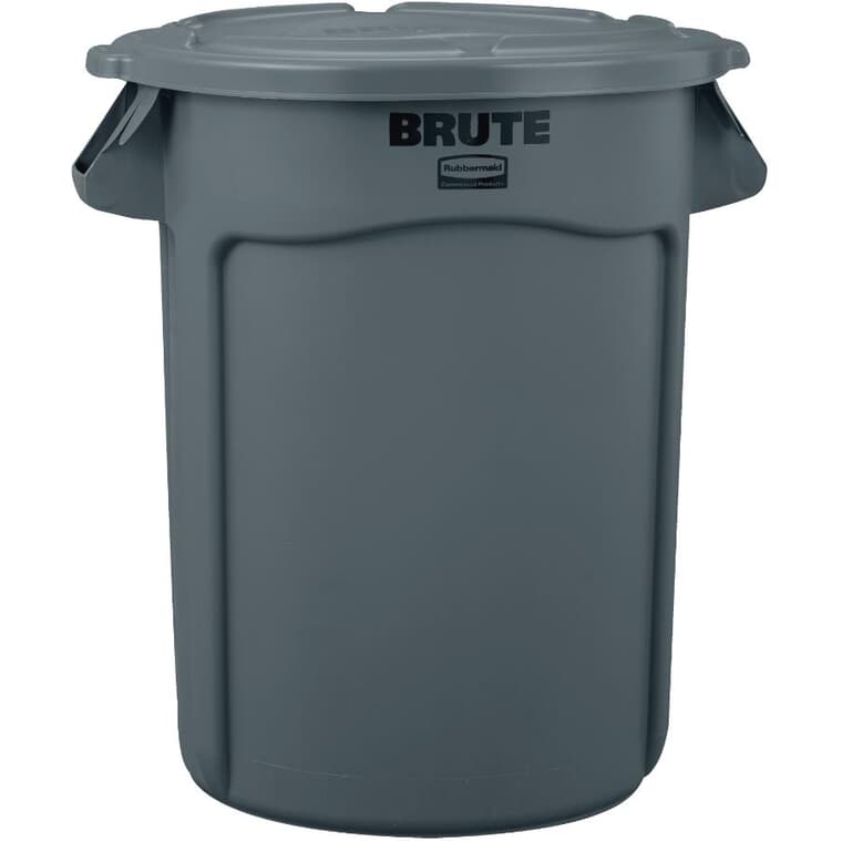 Brute Garbage Can with Lid - Grey, 32 Gal