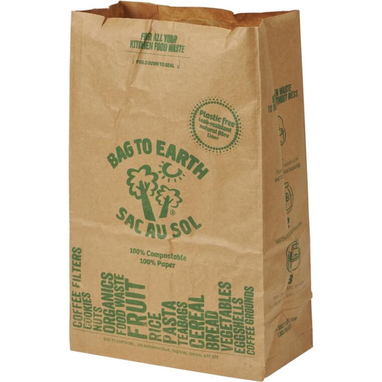 Paquet de 10 sacs à compost pour déchets alimentaires organiques de 5,5 L