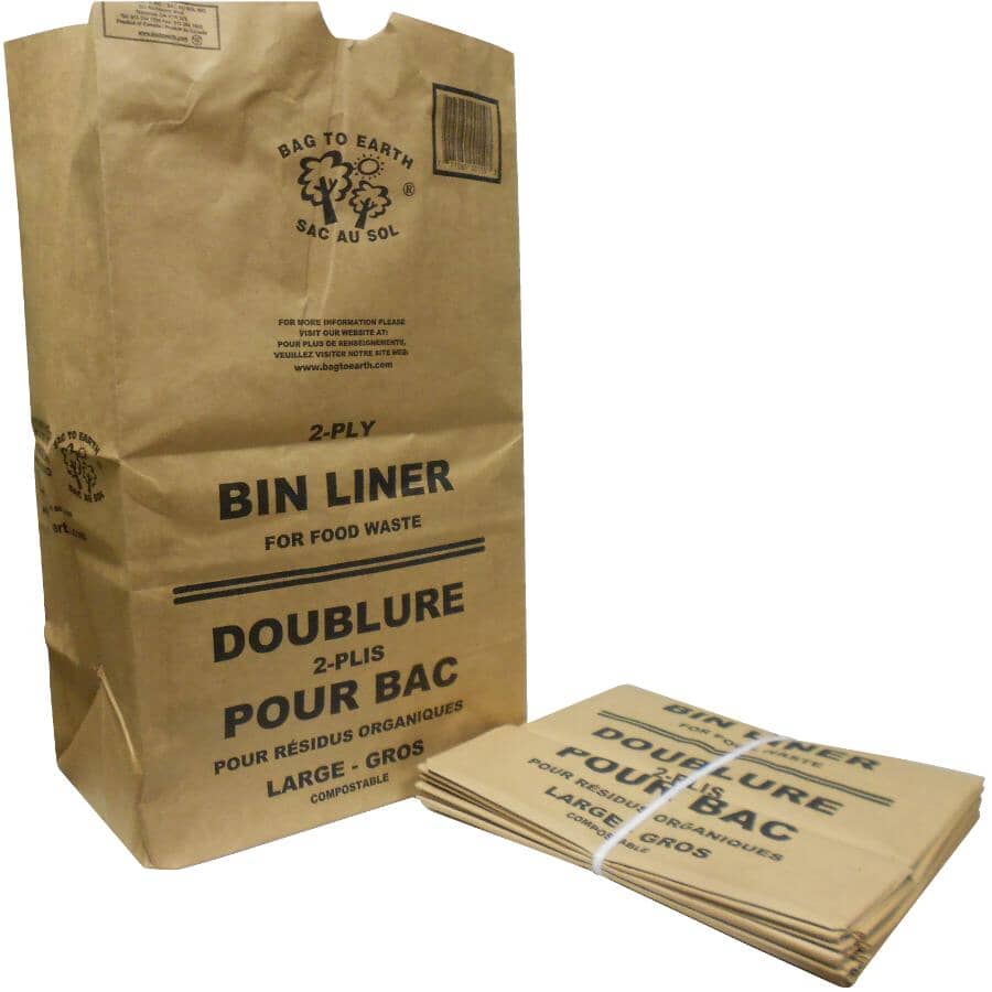BAG TO EARTH:Organic Waste Bin Liner - 5 Pack, 45 L