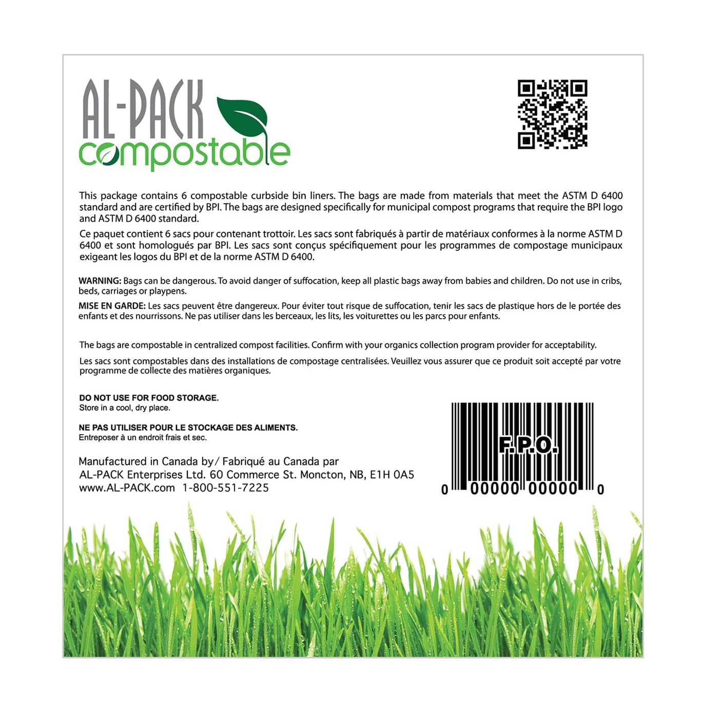AL-PACK Curbside Bin Liners Compostable Bags | Home Hardware