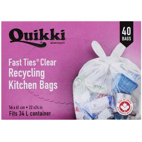 26 x 33 Regular Blue Easy Tie Recycling Bags - 40 Pack 