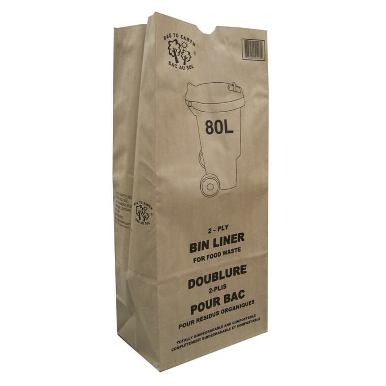10 Pack 80L 2 Ply Extra Large Paper Compost Bags