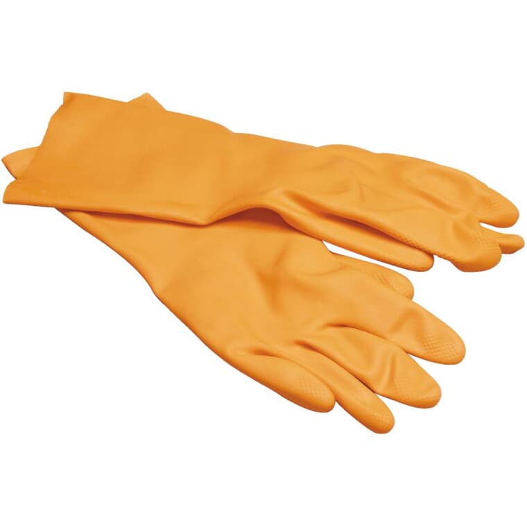Heavy Duty Industrial Latex Work Gloves - Medium, Orange