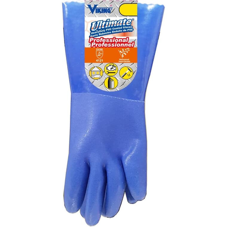 Ultimate Heavy Duty PVC Coated Gloves - Small / Medium, Blue