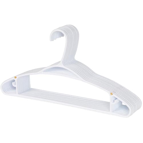 Hang It Up! White Plastic Hangers 10 Pack