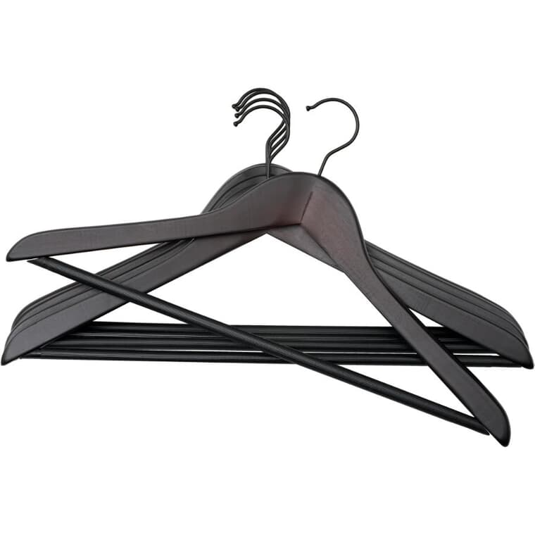 Wooden Mahogany Clothes Hangers - 5 Pack