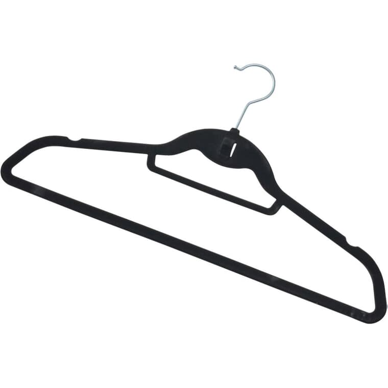 Flocked Velvet Suit Hangers - Black, 12 Pack