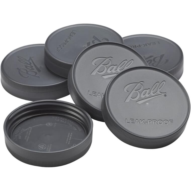 Plastic Wide Mason Jar Lids - 6 Pack