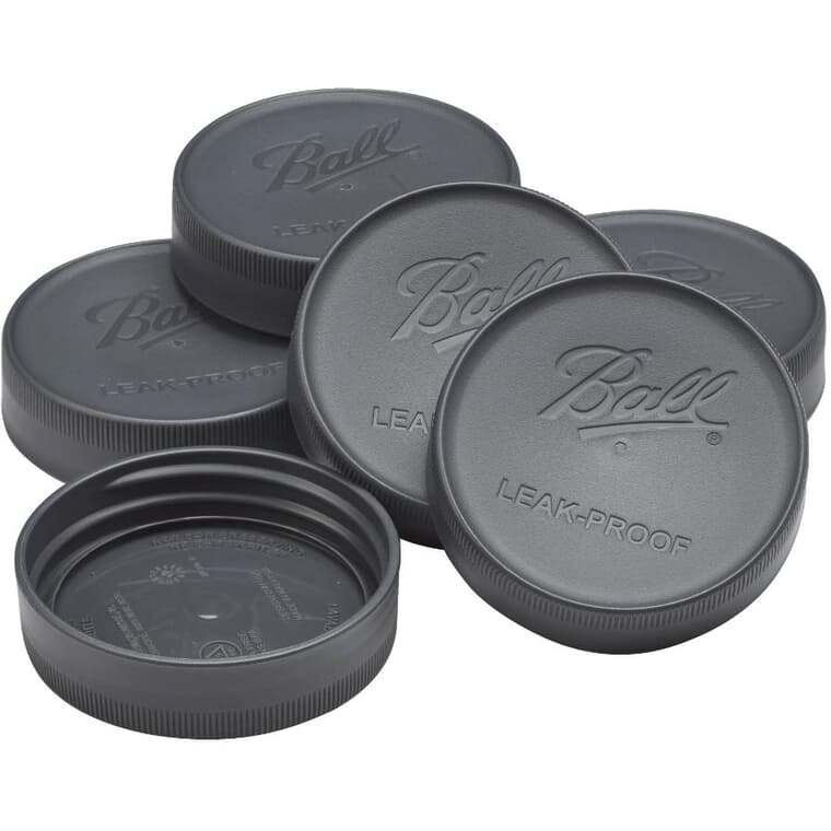 Plastic Regular Mason Jar Lids - 6 Pack