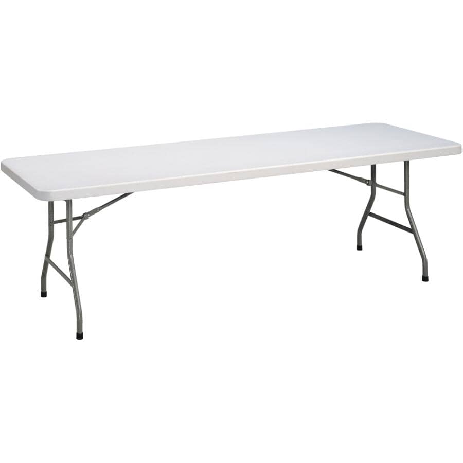 HOME:96" x 30" White Granite Heavy Duty Plastic Rectangular Folding Table