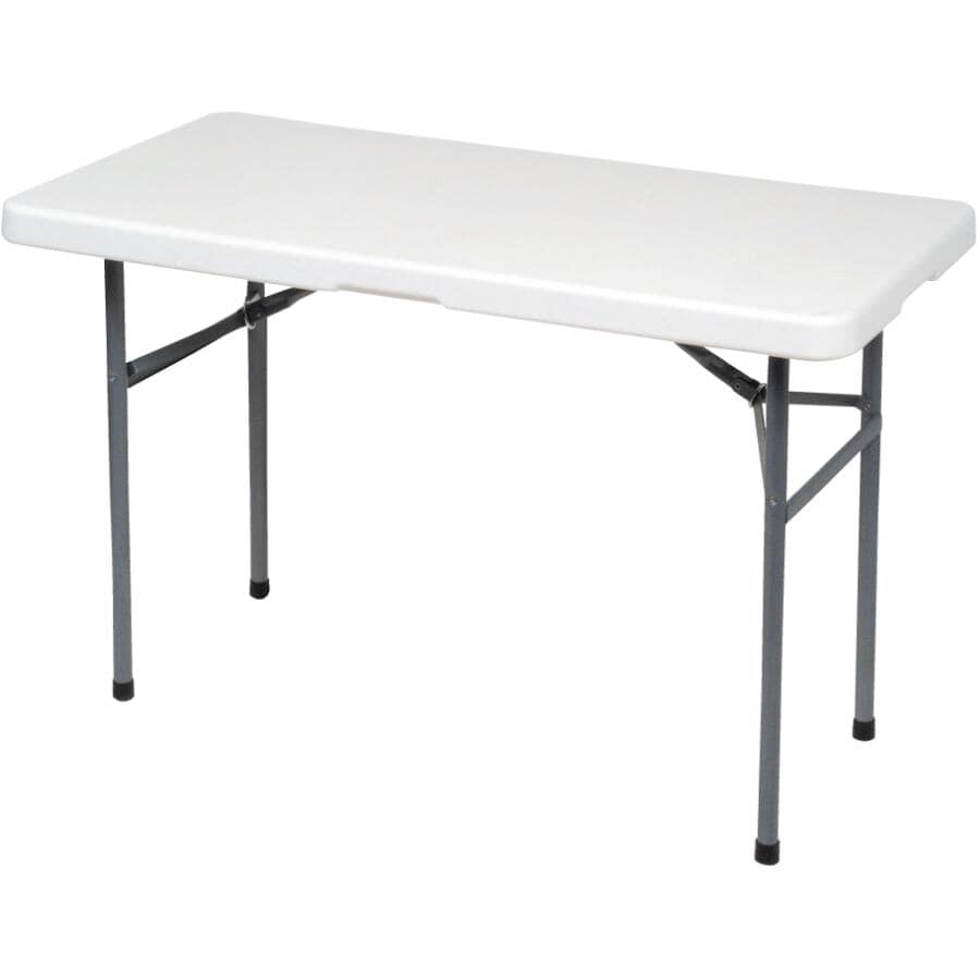 ENDURO:48" x 24" Plastic Rectangular Folding Table - White