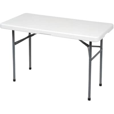 White Plastic Rectangular Folding Table, 48 Folding Table White