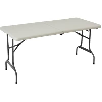 White Plastic Rectangular Folding Table, Plastic Table Dimensions