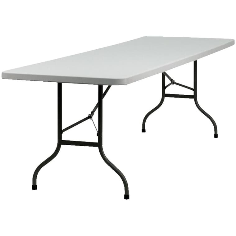 Table pliante rectangulaire de 72 x 30 po en plastique, gris pâle