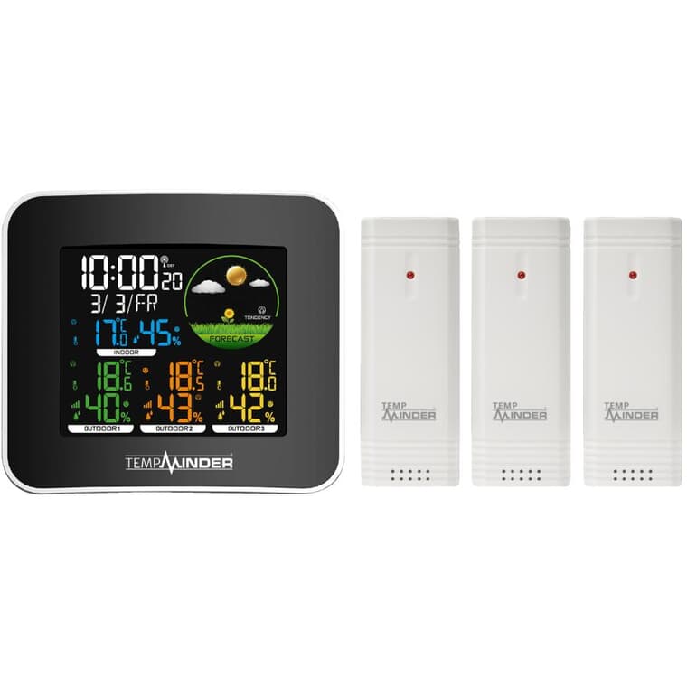 Thermomètre numérique sans fil pour l'intérieur ou l'extérieur, avec humidimètre en couleurs