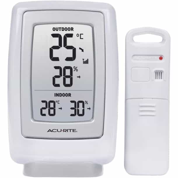 Thermomètre Interieur Et Exterieur Sans Fil 2 En 1 Horloge Thermomètre
