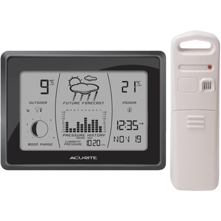 Thermomètre numérique sans fil avec prévisions météorologiques pour l'intérieur ou l'extérieur