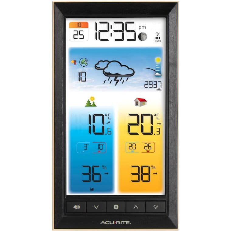 Indoor/Outdoor Wireless Digital Vertical Forecaster Thermometer