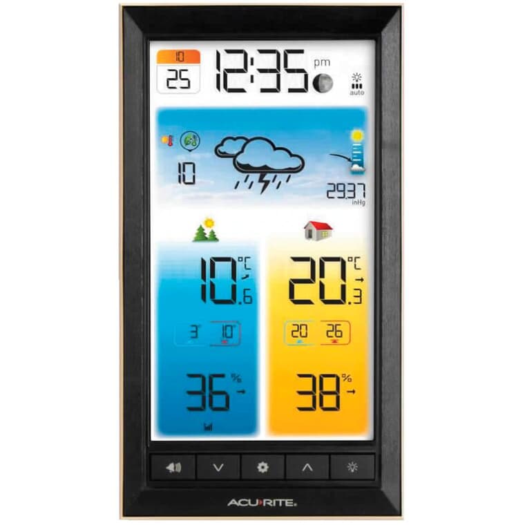 Indoor/Outdoor Wireless Digital Vertical Forecaster Thermometer