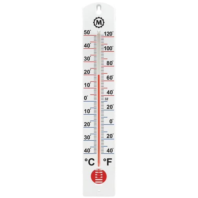 Thermomètre mural de 16 po pour la température intérieure ou extérieure