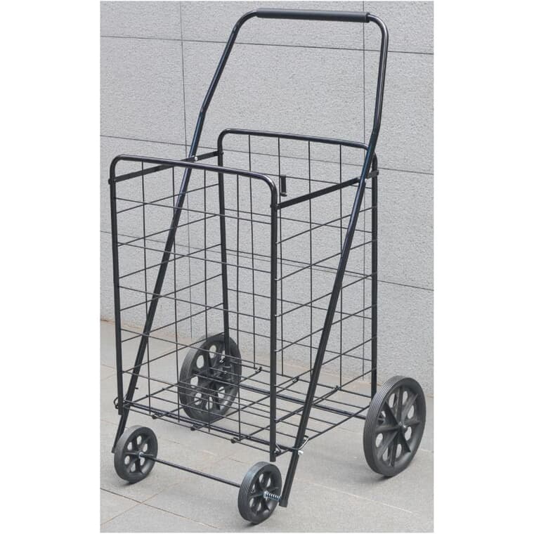 Large 4-Wheel Foldable Shopping Cart - Assorted Colours, 24.5" x 20.75" x 40"