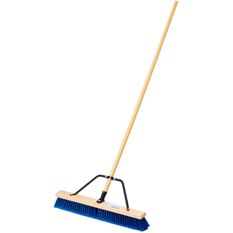 24" Contractor All Purpose Push Broom - with 60" Handle