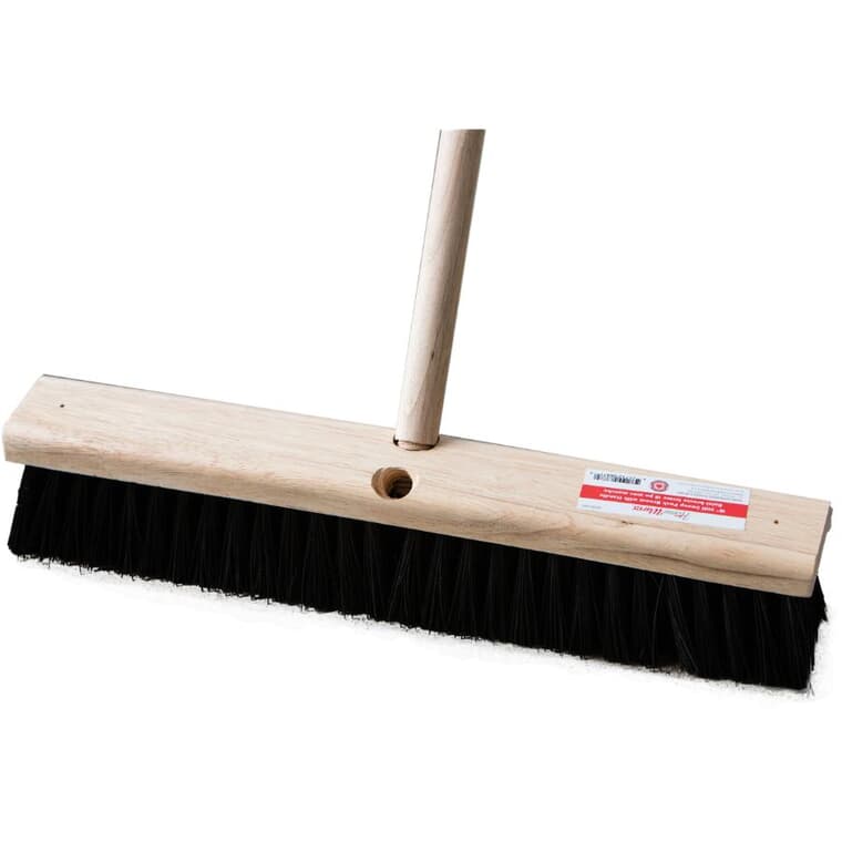 18" Stiff Push Broom - with 54" Handle