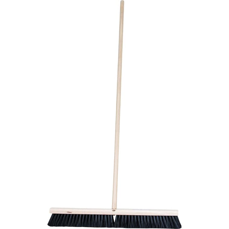 24" Stiff Push Broom - with 54" Handle