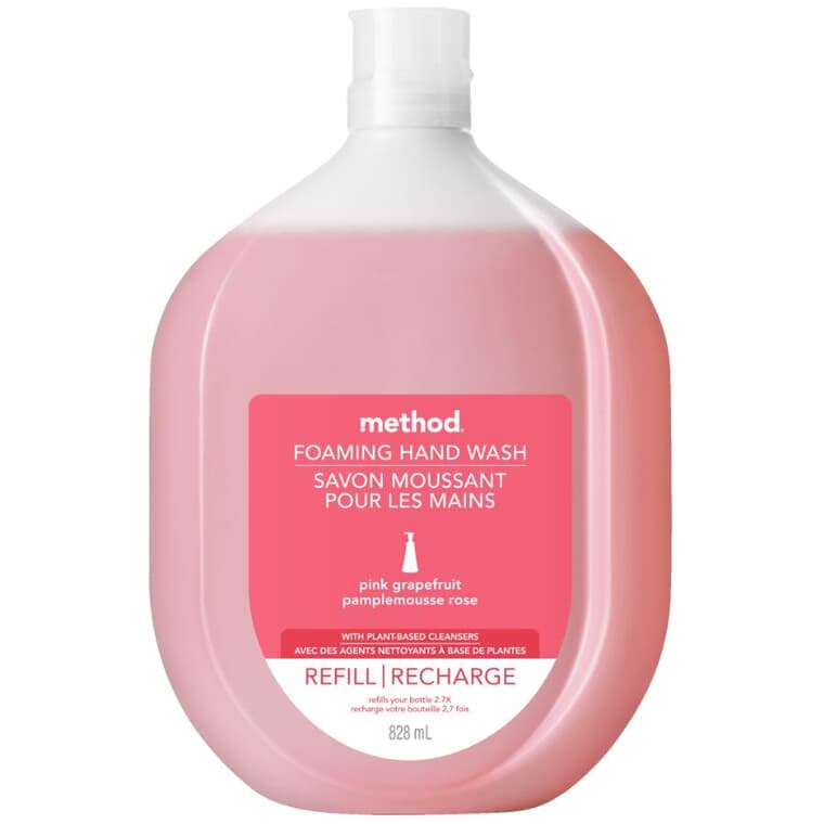 Recharge de savon à mains moussant, pamplemousse rose, 828 ml