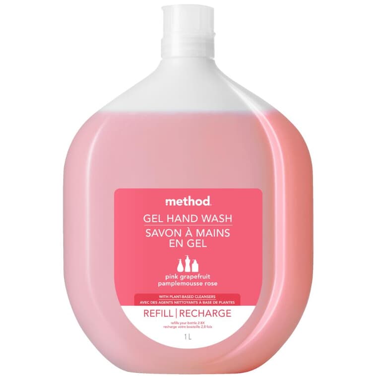 Recharge de savon en gel pour les mains, pamplemousse rose, 1 L