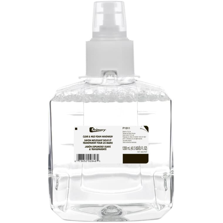 Clear & Mild Foam Handwash Refill - for LTX Dispenser, 1.2 L, 2 pack