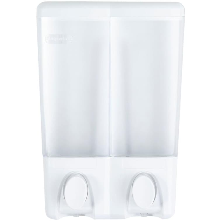 Clear Choice 2 Chambers Wall Mount Shower Shampoo & Soap Dispenser - Clear & White