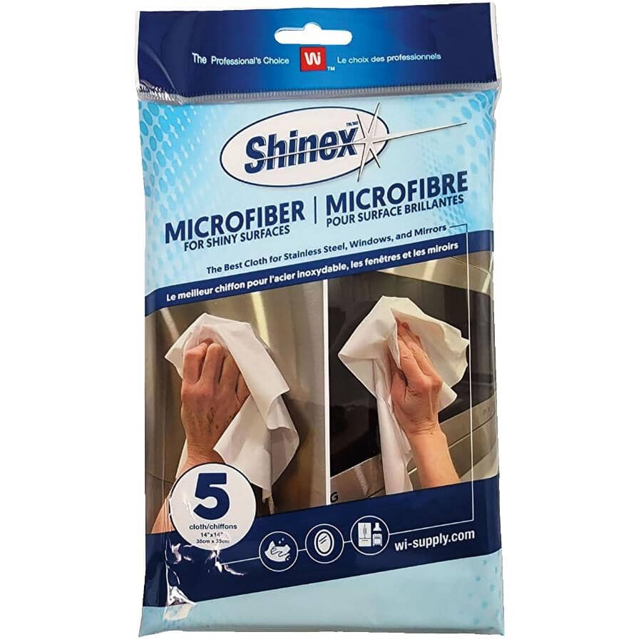 Microfiber Window Cleaning Cloths - Pack Of 5, Streak-Free For Glass & Mirrors