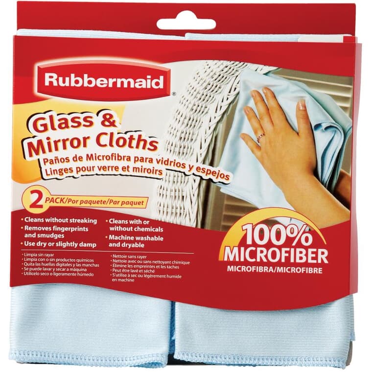 2 Pack Microfibre Glass and Mirror Cloths