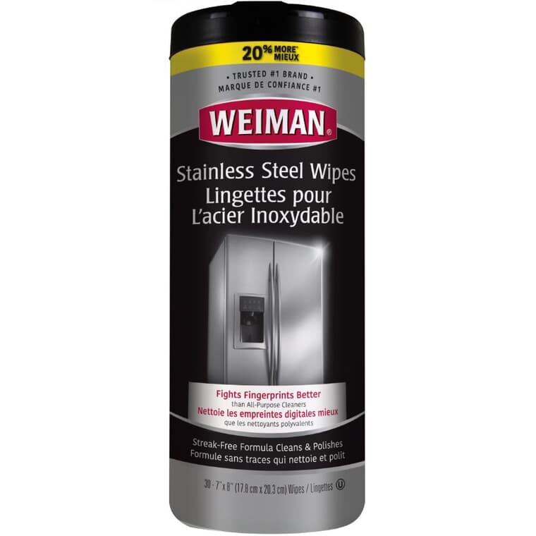 Stainless Steel Wipes - 30 Pack