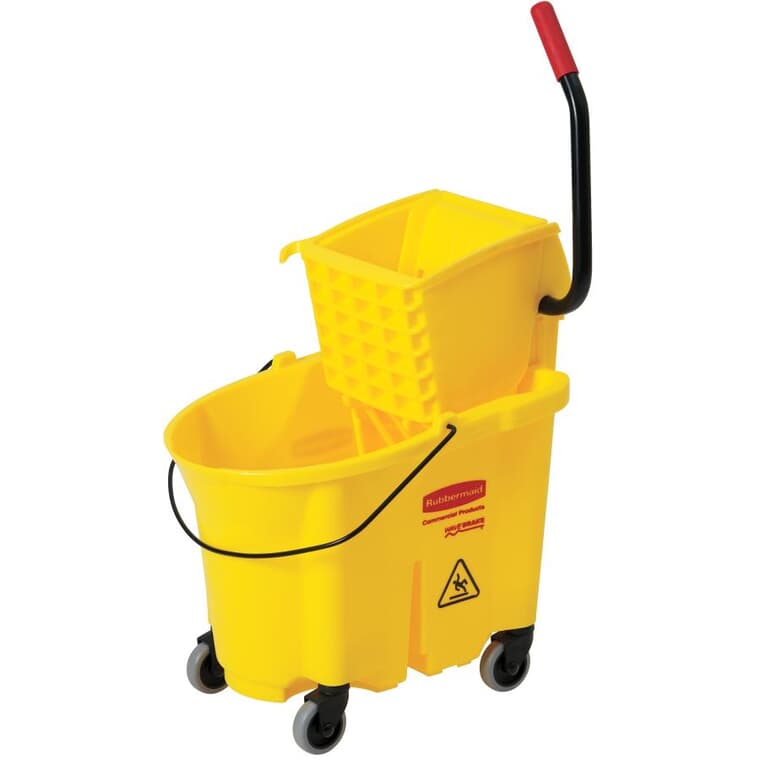 35 Quarts WaveBraker Industrial Yellow Mop Pail and Wringer System