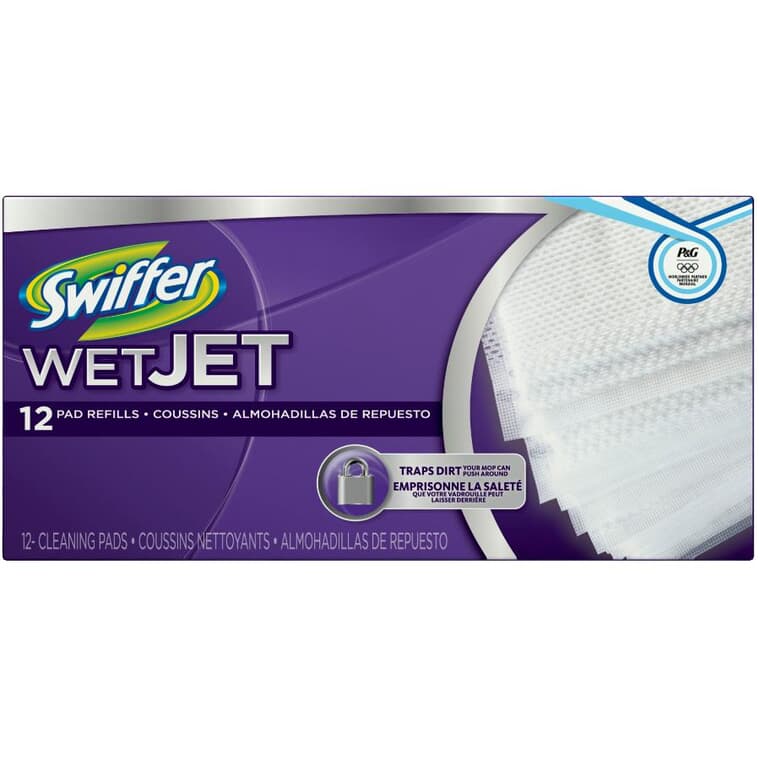Paquet de 12 recharges de coussins WetJet pour nettoyer